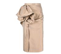 Maison Margiela - Jupe Midi Florale Satinée Dorée - Femme - Jupes - Beige - Taille: 38 FR