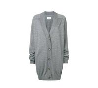 Maison Margiela - Long gilet oversize en laine avec boutons - Femme - Pulls - Gris - Taille: 38 FR