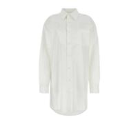 Maison Margiela - Mini Robe Chemise en Popeline Blanche - Femme - Robes - Blanc - Taille: 36 FR