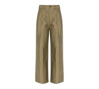 Maison Margiela - Pantalon taille haute plissé - Femme - Pantalons - Vert - Taille: 36 FR