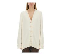 Maison Margiela - Pilling Effect Knit Cardigan - Femme - Pulls - Blanc - Taille: 40 FR