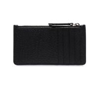 Maison Margiela - Portefeuille zippé cuir minimaliste à quatre points Femme Noir ONE Size