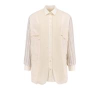 Maison Margiela - Pull Blanc à Franges et Boutons - Homme - Blouses et Chemises - Beige - Taille: S
