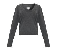 Maison Margiela - Pull Col en Laine Gris Anthracite - Femme - Pulls - Gris - Taille: 38 FR