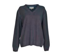 Maison Margiela - Pull en laine vierge à col en V - Femme - Pulls - Bleu - Taille: 40 FR
