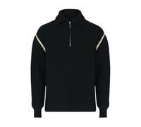 Maison Margiela - Pull Noir à Demi-Zip en Tricot Côtelé - Homme - Pulls - Noir - Taille: L