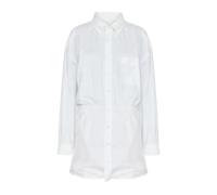 Maison Margiela - Robe chemise boutonnée à taille élastiquée - Femme - Robes - Blanc - Taille: 36 FR
