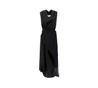 Maison Margiela - Robe mi-longue drapée style portefeuille - Femme - Robes - Noir - Taille: 36 FR