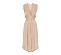 Maison Margiela - Robe Midi Col en V Ornée de Dentelle - Femme - Robes - Rose - Taille: 38 FR