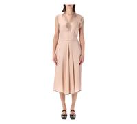 Maison Margiela - Silk Midi Dress - Femme - Robes - Rose - Taille: 36 FR