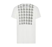 Maison Margiela - T-shirt en coton avec panneau à carreaux - Homme - Tops - Blanc - Taille: L