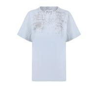 Maison Margiela - T-shirt graphique en coton - Femme - Tops - Bleu - Taille: 40 FR