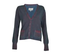 Maison Margiela - V-neck Patch-pocket Cardigan - Femme - Pulls - Bleu - Taille: 38 FR