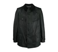 Maison Margiela - Veste en Coton Pétrole avec Col en Velours Côtelé - Homme - Vestes - Bleu - Taille: M