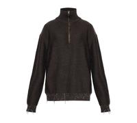Maison Margiela - Wool Quarter-Zip Sweater - Femme - Pulls - Brun - Taille: 44 FR