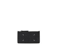 Maison Margiela - Zip Around Wallet Leather Minimalist - Femme - Accessoires - Noir - Taille: ONE Size