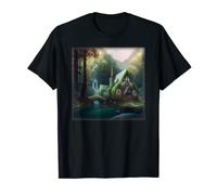 Maison médiévale bâtiments elfiques Rivendell Forest Paysage T-Shirt