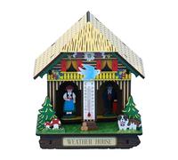 Maison météorologique - Boîte de pluie ensoleillée - Horloge en bois - Chalet - Baromètre - Hygromètre - Décoration murale - Décoration de la maison - Humidimètre résistant aux intempéries - Pour la