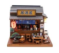 Maison miniature à monter soi-même, Izakaya japonaise, maison de poupée en bois avec éclairage LED et boîte à musique, kit de modélisme 3D à construire, cadeau pour les fans de bricolage (sans
