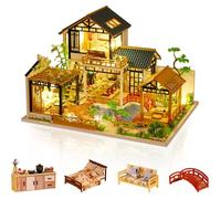 Maison Miniature Cuteefun DIY avec Meubles et Musique - Kit Bricolage Cour Verte