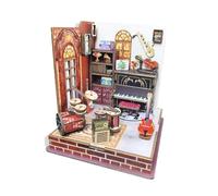 Maison Miniature DIY | Puzzle Musical en Bois 3D - Coffret de Construction de Pièce Miniature | à Exposer dans Salon Chambre Bibliothèque Vitrine Cadeau