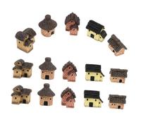 Maison Miniature Féerique 15 Pièces en Résine Style Rustique Vintage | Décor pour Bonsaï et Cloche en Verre, Atmosphère Campagne, Loisirs Créatifs, Centre de Table