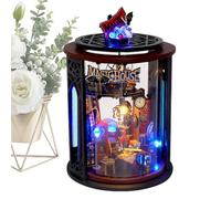 Maison Miniature, Kit Maison Miniature - Ensemble De Articles Miniatures Pour Décoration D'étagères,Kit Maison Miniature Avec Lumières LED, Kit Modèle Miniature Pour Angle Livre Facile Assemblage