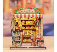 Maison Miniature L'Épicerie Verte DIY - 301 pièces et éclairage LED