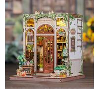 Maison Miniature Librairie Vie Verte DIY - 196 pièces et éclairage LED