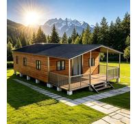 Maison moderne et portable, extensible, petite maison, conteneur | Cabane portable extensible avec chambre à coucher, salle de bain, cuisine, véranda pour résidence à distance et location