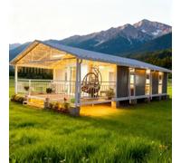 Maison modulaire pliable moderne de 12,2 m, petite maison préfabriquée pour | Les zones de vie bien planifiées offrent des zones séparées pour se reposer, cuisiner, se baigner et travailler dans divers