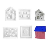 Maison Moule à Bougies pour Le Moulage, Maison 3d Moules, Moules En Silicone Maison Avec Socle, Le Moulage en Plâtre, D'artisanat, D'ornements de Maison
