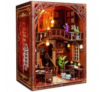 MAISON MYSTERIA Le Secret de Montmartre - Book Nook Maquette en Bois à Construire avec LED | Maison Miniature à Construire Adulte, Activité Manuelle Adulte, Décoration Bibliothèque