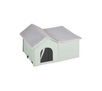 VEVOR Maison Chat Chauffante, Niche Chat Extérieur avec Coussin Chauffant, Température Réglable, Minuterie, Abri Hiver pour Chats Pliable en Tissu Oxford 600D Confortable pour Rester au Chaud, Vert, L
