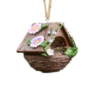 Maison Nid Oiseaux Abri Animaux en Résine Résistant aux Intempéries
