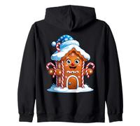 Maison Pain d’Épices Joyeuse avec Bonnet Neige et Sucreries Sweat à Capuche