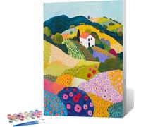 Maison Peinture par Numero Adulte fleur Peinture Numero Adulte, Paint by Numbers Acryliques Peintures Loisirs Créatifs Bricolage Encadré Peinture par Numero - Cadeaux et Décorations Murale 50x65cm J-0