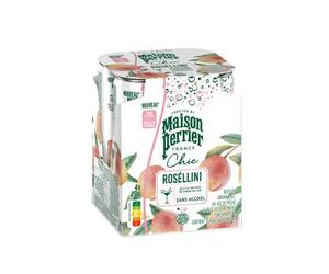 MAISON PERRIER Eau gazeuse aromatisée Roséllini sans alcool - 4 x 250 ml