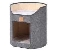 Maison pliable pour chats d'intérieur - Grotte mignonne - Petit chaton - Double pont - Quatre saisons
