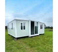 Maison pliante préfabriquée de 12,2 m avec 2 chambres à coucher, maison de conteneur extensible pour salon temporaire, maison de glamping, cabane de jardin