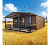 Maison pliante préfabriquée économe en espace, petites maisons pour vivre avec un intérieur moderne, une cuisine et une salle de bain complètes, et un design modulaire personnalisable