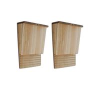 vidaXL Maison pou chauve-souris 22 x 12 x 34 cm Ensemble de 2 Marron G