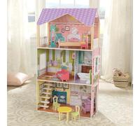 Maison Poupée Bois XL + Incl.19 Accessoires