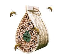 Maison pour abeilles Mason - Palais pollinisateur - Habitat suspendu en bois avec tubes de bambou pour le jardin et la cour - Hôtel pour pollinisateurs