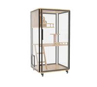 Maison pour animaux de compagnie Maison pour animaux de compagnie Maison pour chat en verre panoramique Grand espace cage pour chat Maison pratique en bois Maison pour chat pour animaux de compagnie M
