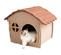 Maison pour Chat - Abri De Sommeil Semi-Fermé pour Animaux, Nid Et Caverne,Maison pour Félins d'Intérieur - pour Chats De Petite Et Moyenne Taille, Cour, Cours, Porche, Balcon, Jardin