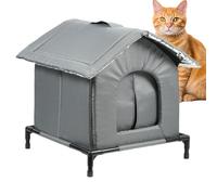 Maison pour Chat,Abri Extérieur Surélevé pour Chiot Et Chaton Refuge | Niche Animaux Imperméable Fermée pour Garage Résidence Jardin Terrasse Balcon Parc