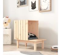 Maison pour Chat Blanc 60x36x60 cm Bois de Pin Massif Couchage Niche vidaXL