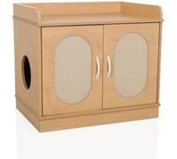 hjh LIVING Kittyhome 2 Niche pour chat en hêtre pour la maison 75 x 53 x 67 cm Peut également être utilisée comme litière pour chat, charge maximale 30 kg