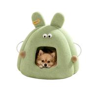 Maison pour Chat Coupe-Vent avec Motif Lapin | Lit Fermé avec Coussin Amovible pour Que Votre Puisse Dormir Dehors en Hiver | Accessoire Cadeau De Noël pour Animaux De Compagnie